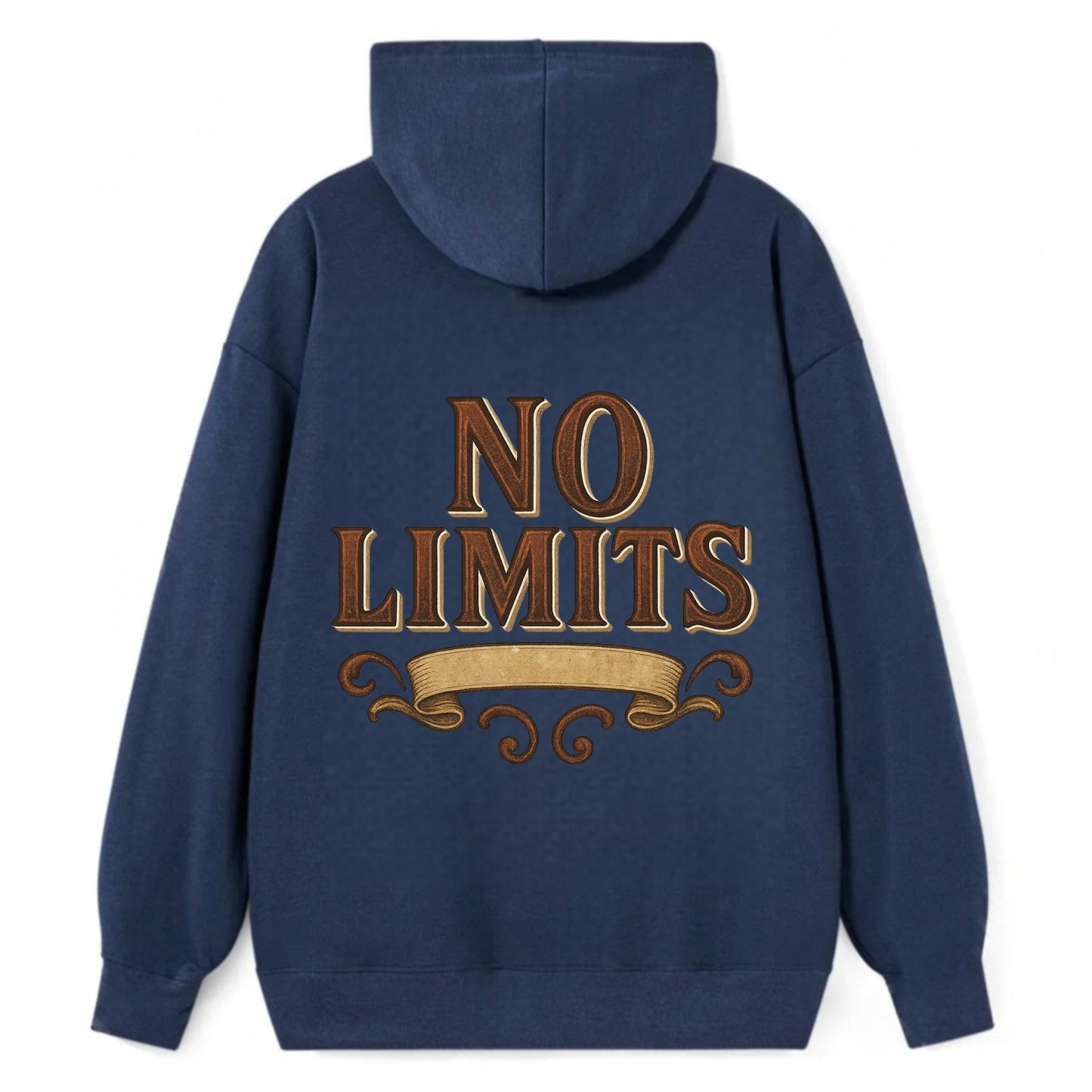 Bold typography design - "NO LIMITS" - boundless potential - Classic Pullover Hoodie - Navy