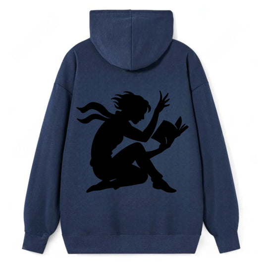 Reader lost in book moment - Classic Pullover Hoodie - Navy