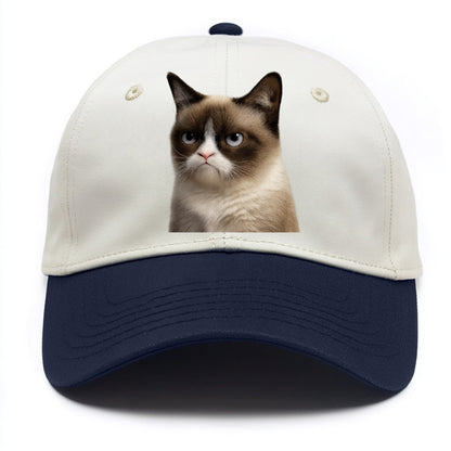 Grumpy Cat Expression  - Two Tone Cap - Navy