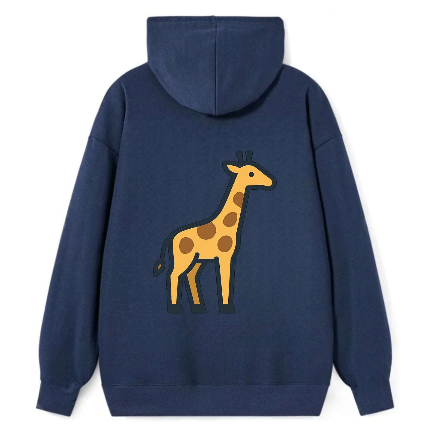 Giraffe - Yellow with brown patches flat side profile - Classic Pullover Hoodie - Navy