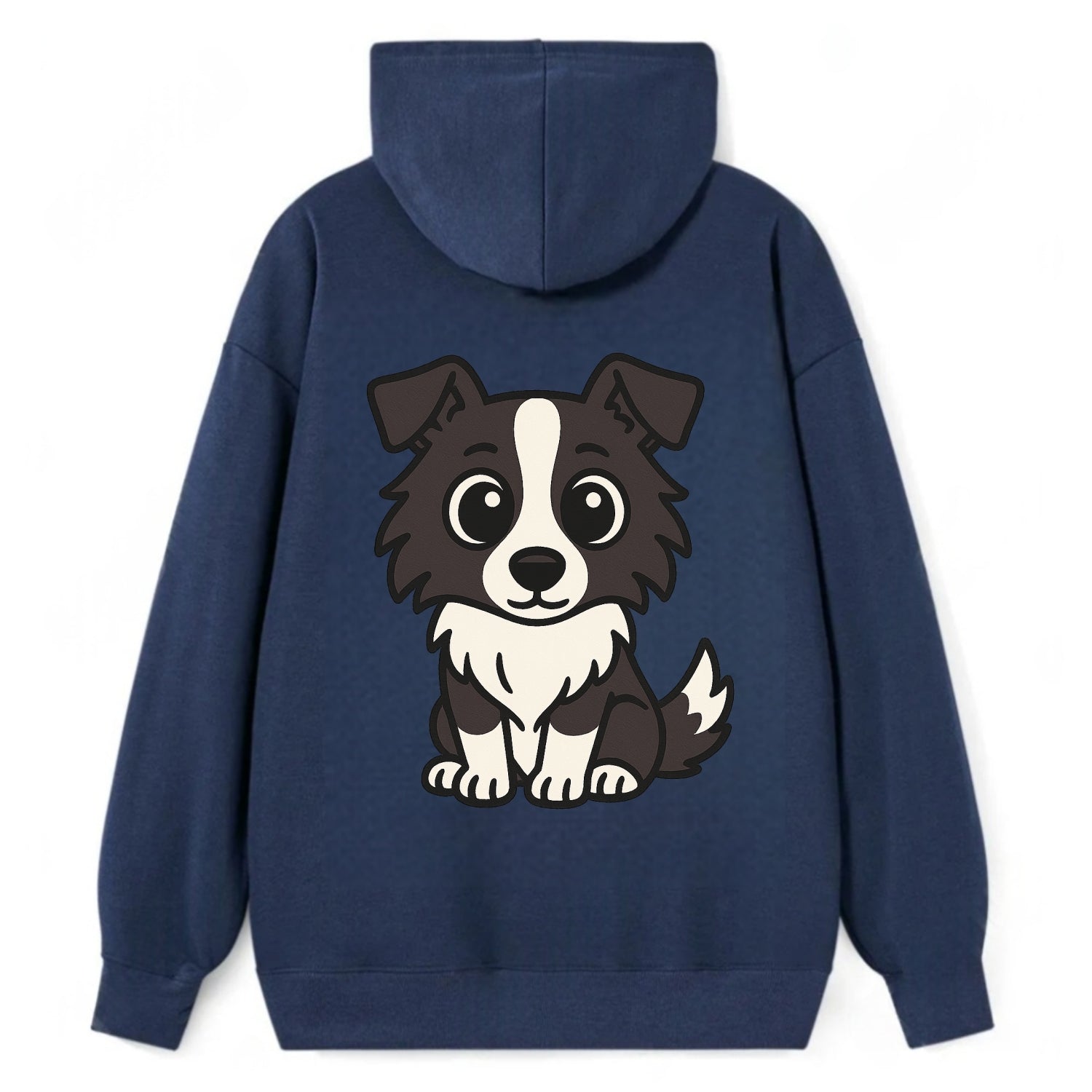 Border Collie - Intense stare sitting pose - Classic Pullover Hoodie - Navy