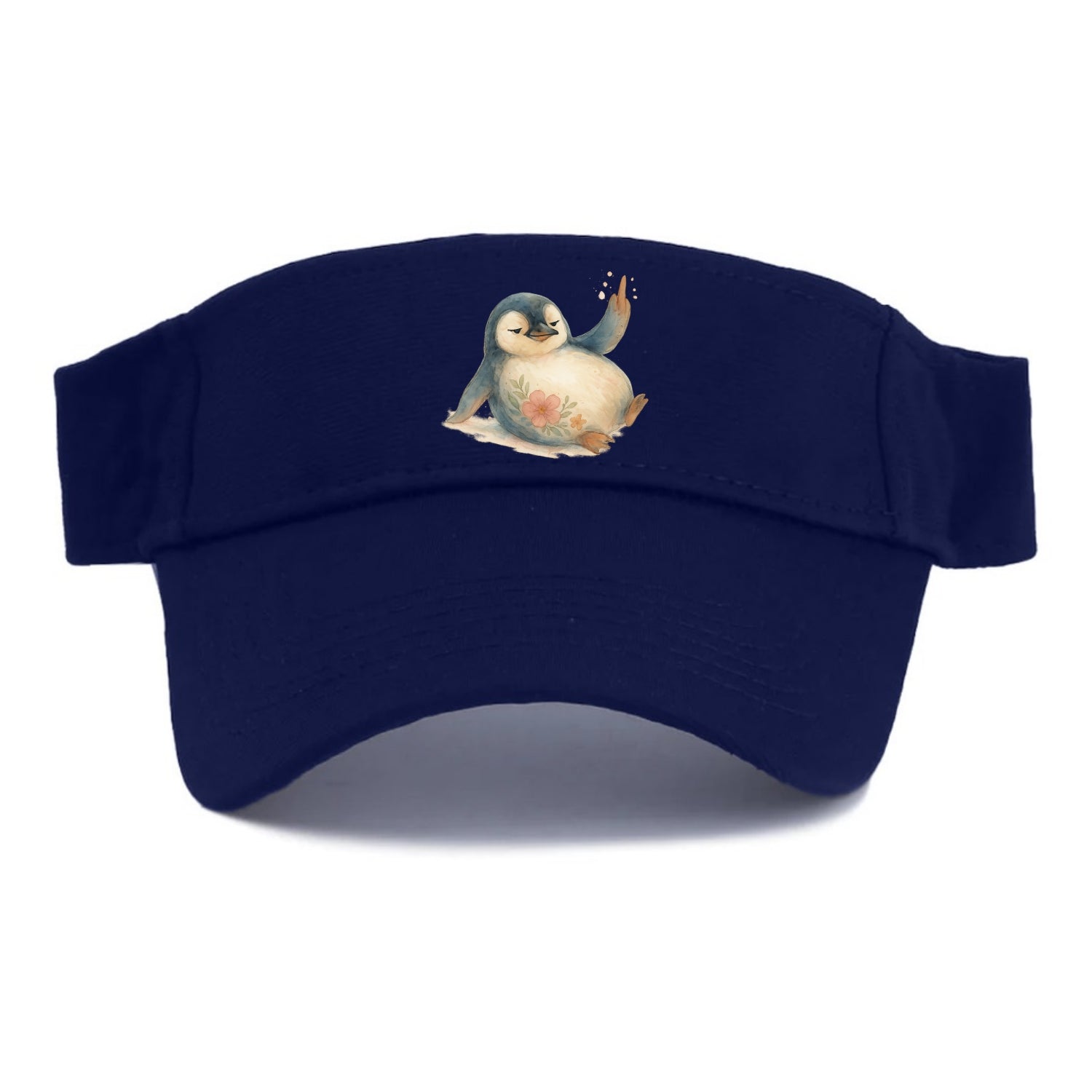 chubby penguin sliding on belly, one flipper up giving attitude - Visor - Navy