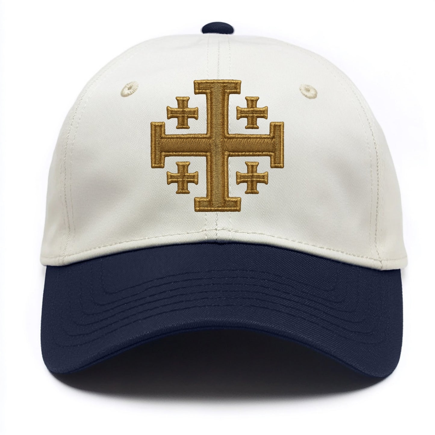 Jerusalem Cross  - Two Tone Cap - Navy