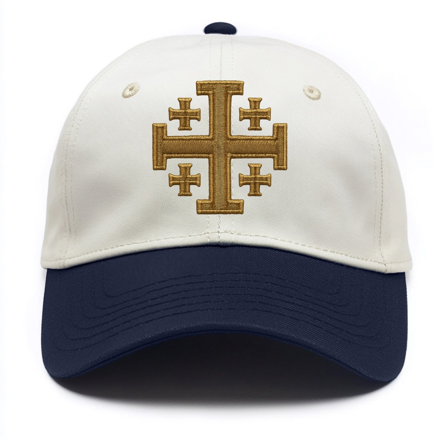 Jerusalem Cross  - Two Tone Cap - Navy