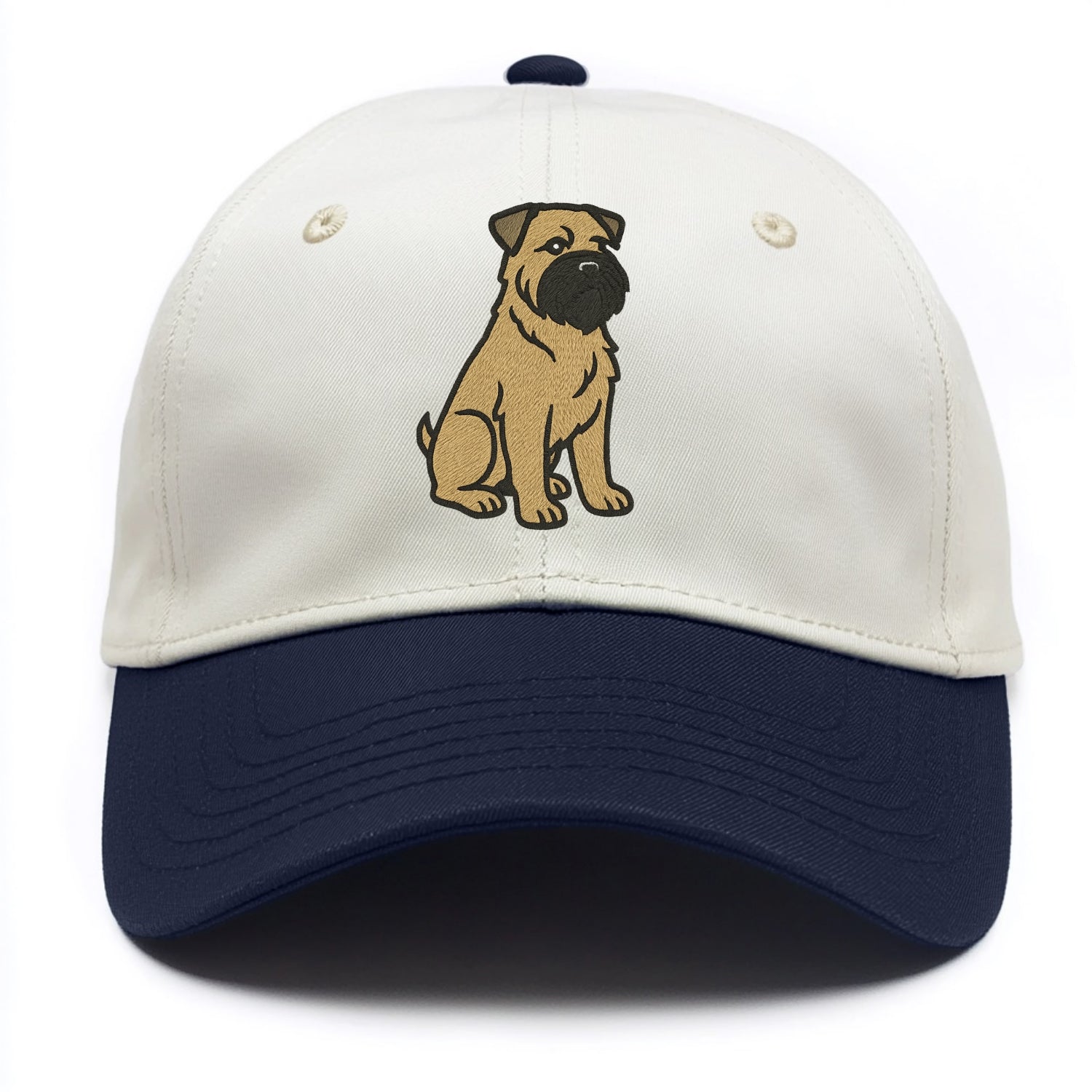 Bouvier des Flandres - Fawn rough coat embroidered design - Two Tone Cap - Navy