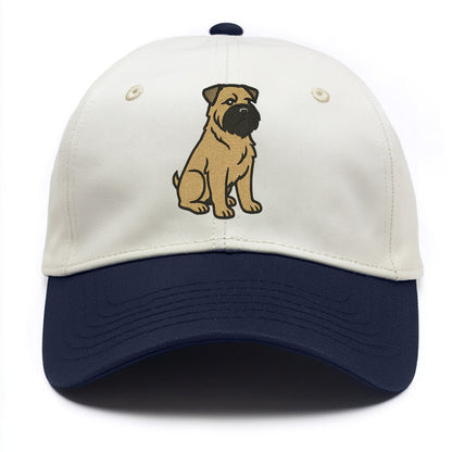 Bouvier des Flandres - Fawn rough coat embroidered design - Two Tone Cap - Navy