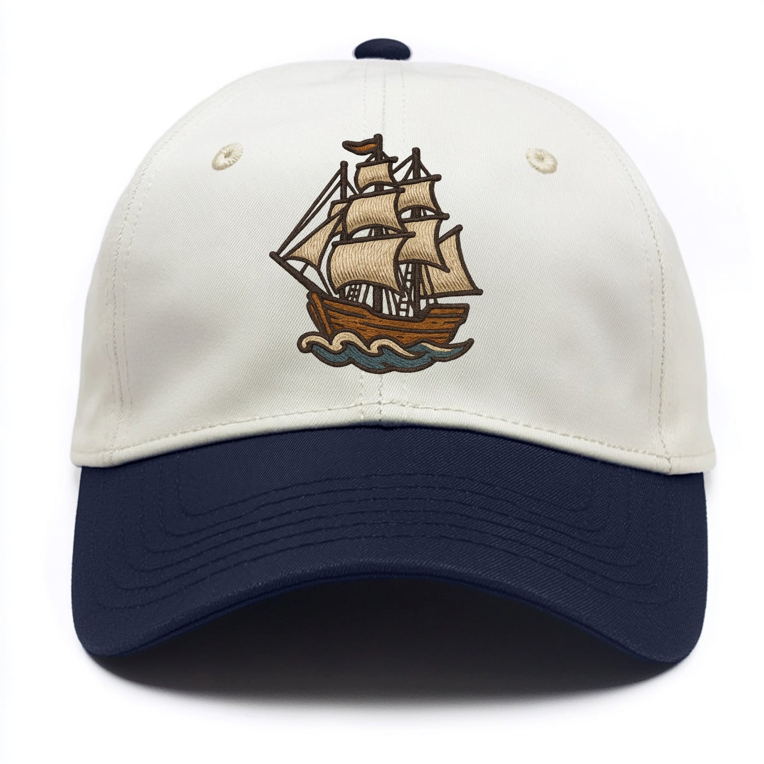 Sailing Ship  - Two Tone Cap - Navy