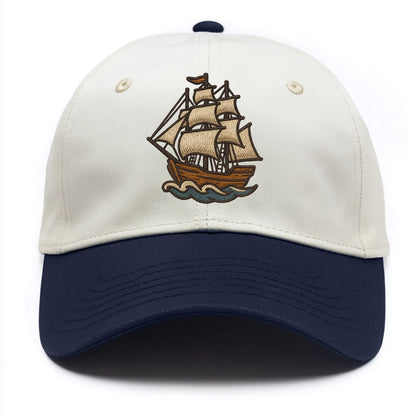 Sailing Ship  - Two Tone Cap - Navy