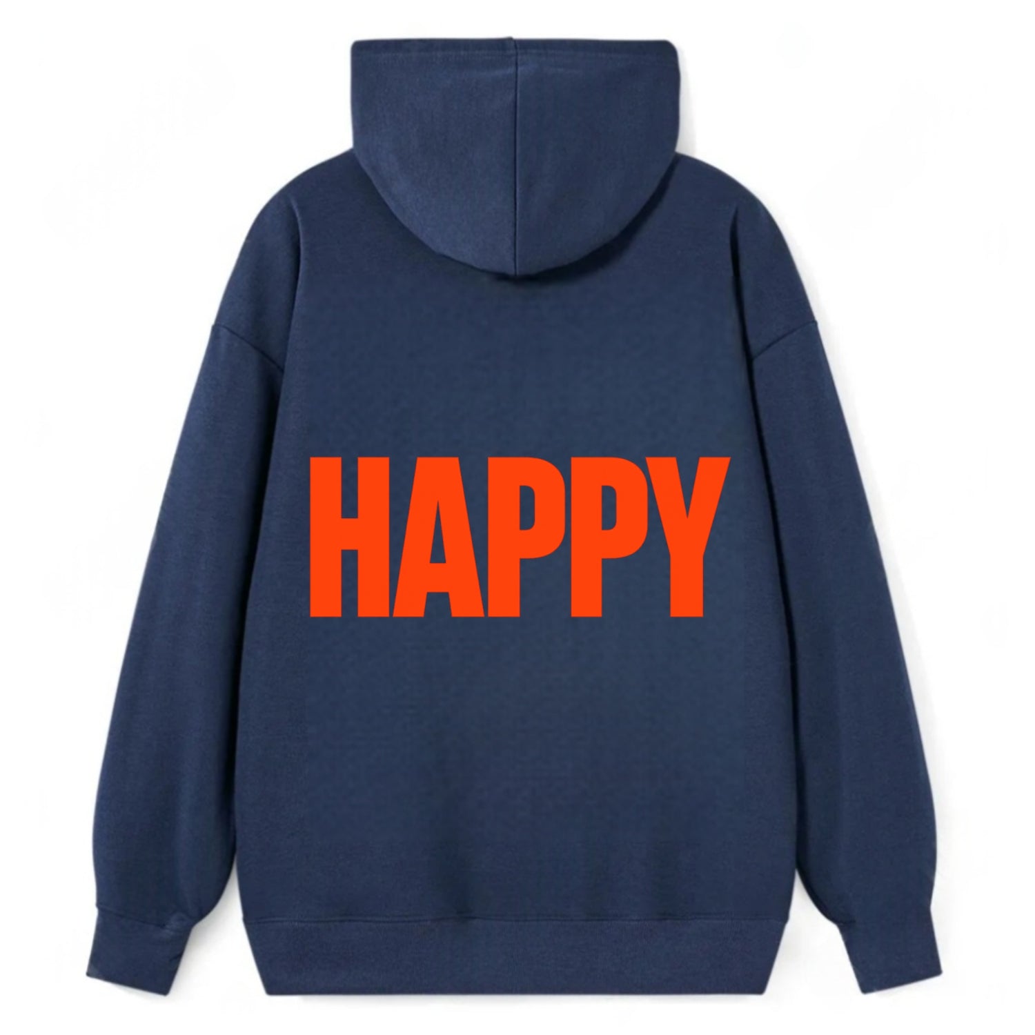 Bold typography design - "HAPPY" - joyful, content, pleased - Classic Pullover Hoodie - Navy