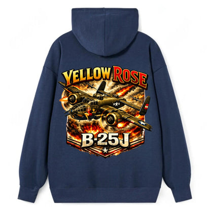 B 25j Yellow Rose - Classic Pullover Hoodie - Navy
