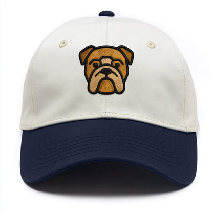 Bulldog - Minimalist geometric design wi - Two Tone Cap - Navy