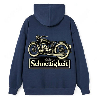 German Speed Motorcycle - Classic Pullover Hoodie - Navy