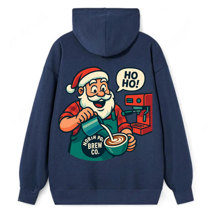 Santa Barista - Classic Pullover Hoodie - Navy
