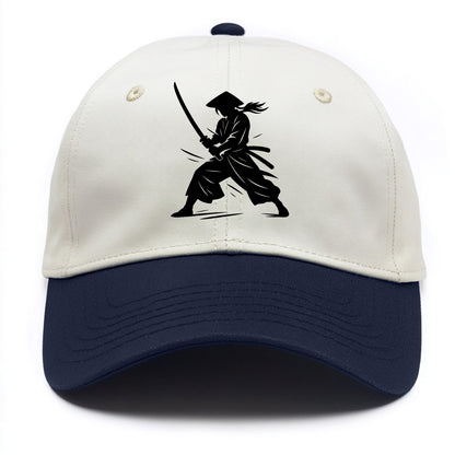Samurai in battle-ready stance - Two Tone Cap - Navy