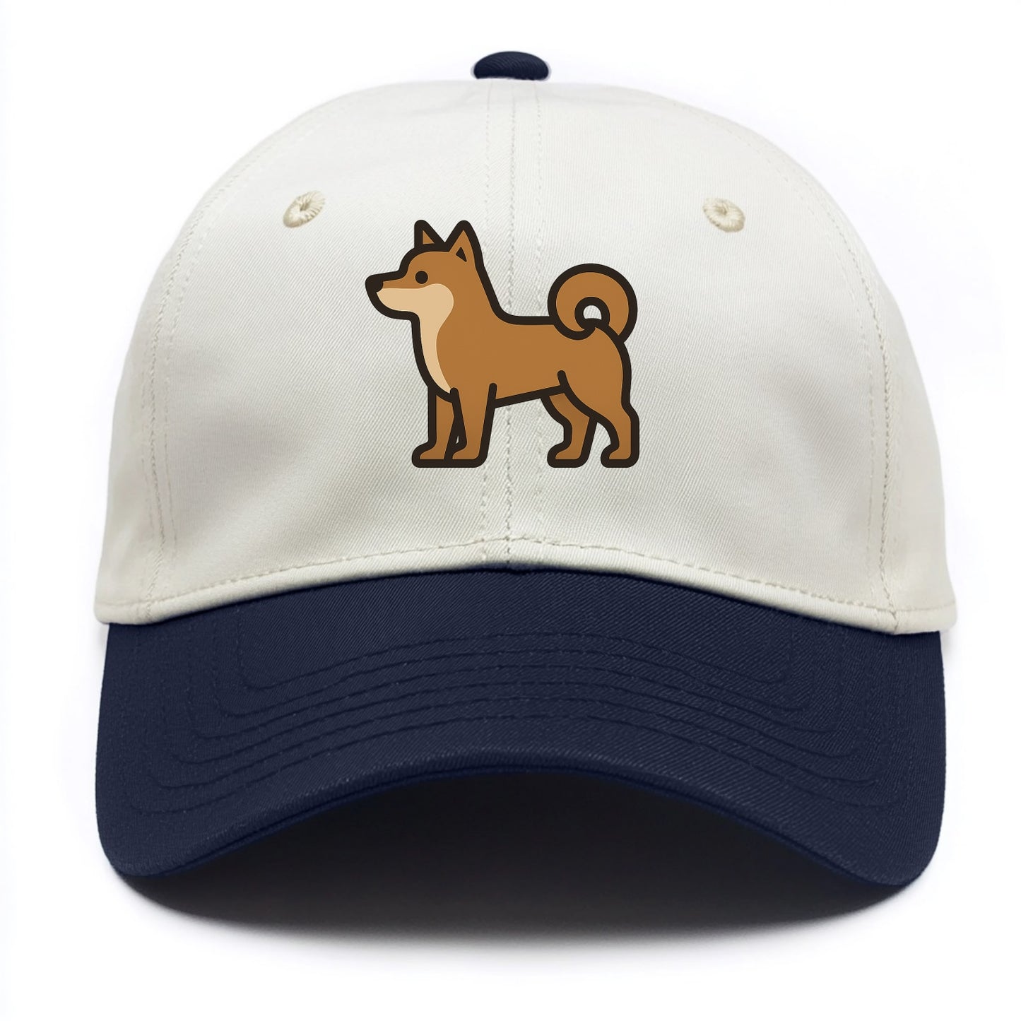Shiba Inu - Red sesame flat side profile - Two Tone Cap - Navy