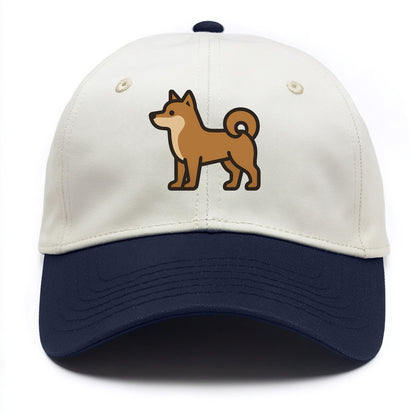 Shiba Inu - Red sesame flat side profile - Two Tone Cap - Navy
