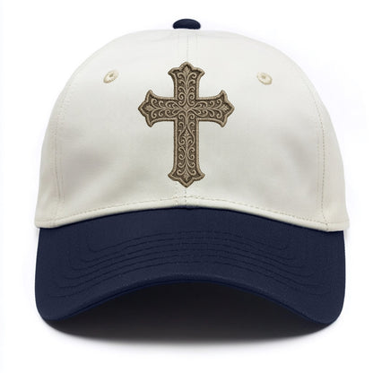 Filigree Cross  - Two Tone Cap - Navy