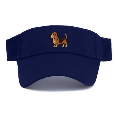 Basset Hound - Trendy low-rider design with prominent black outline - Visor - Navy