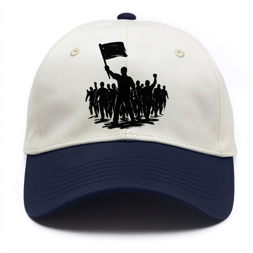 Crowd of protesters marching - solidarity movement ink painting - Two Tone Cap