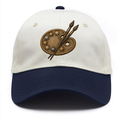 Artist palette with brushes - painter emblem - Two Tone Cap - Navy