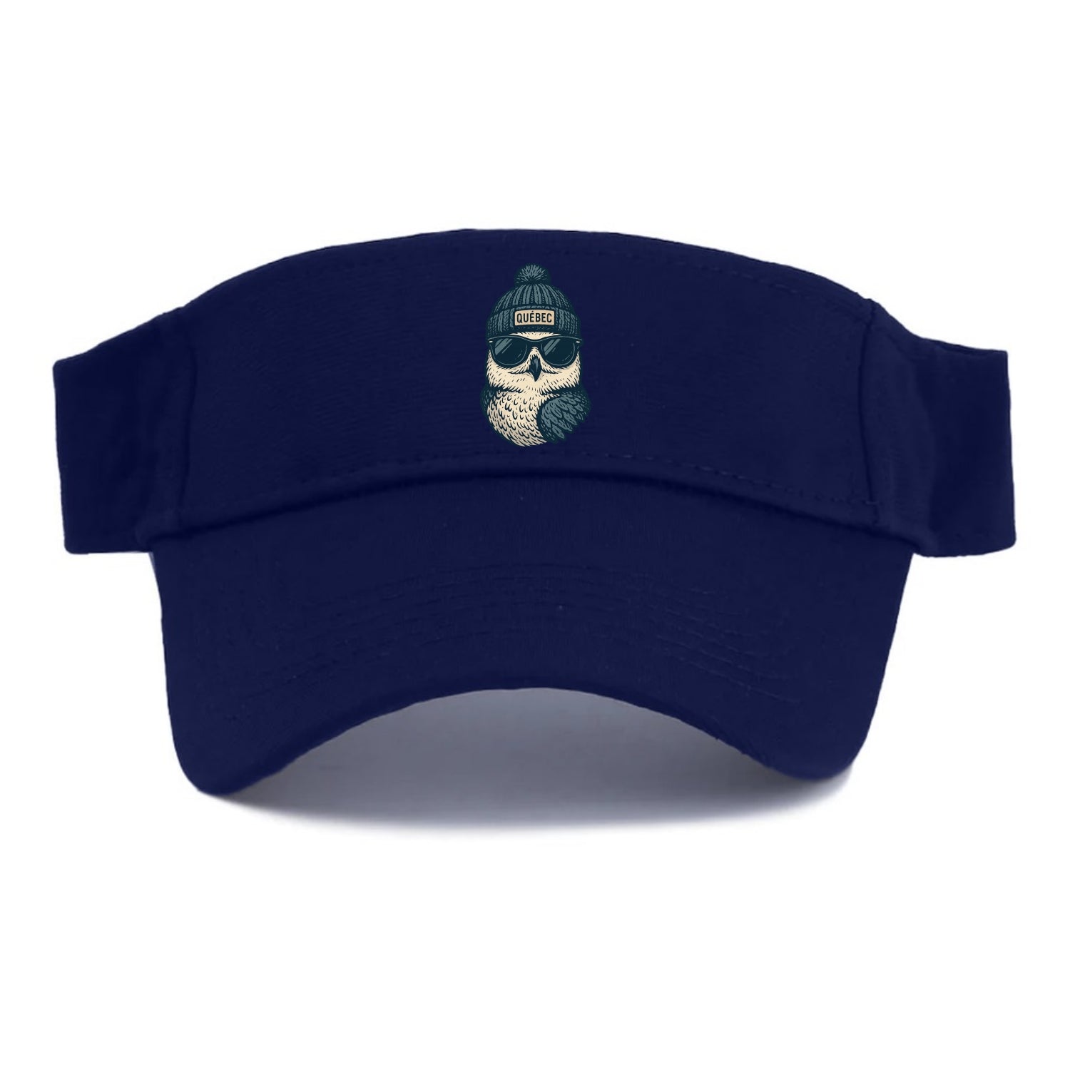 Quebec City Snowy Owl wearing Quebec bea - Visor - Navy
