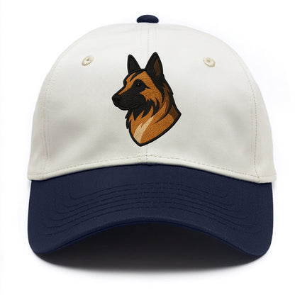 Belgian Tervuren - Fawn with black overlay embroidered design - Two Tone Cap - Navy