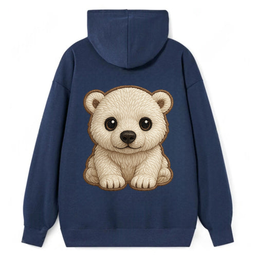 Baby Polar Bear Cub - white fluffy, black nose, dark curious eyes, - Classic Pullover Hoodie
