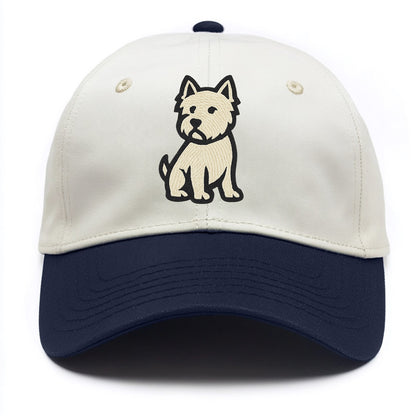 West Highland White Terrier - Alert stan Two Tone Cap - Navy