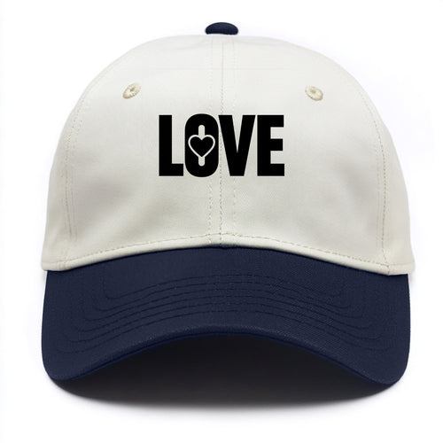 Bold typography design - LOVE - universal connection, heart centered - Two Tone Cap