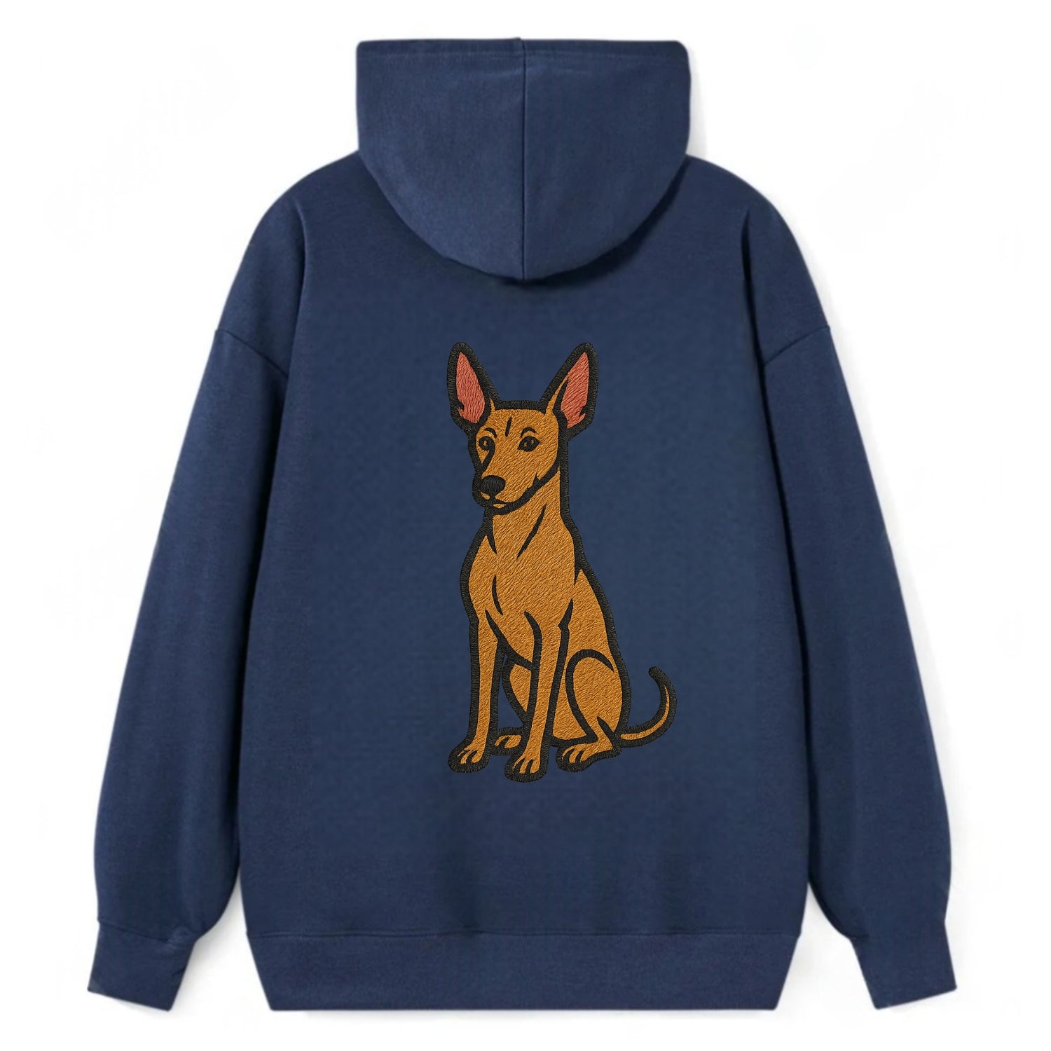 Pharaoh Hound - Tan colored embroidered pose - Classic Pullover Hoodie - Navy