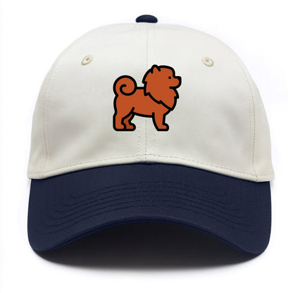 Chow Chow - Red fluffy flat side profile - Two Tone Cap - Navy