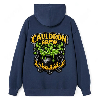 CAULDRON BREW - bubbling pot in black and green , witch craft - Classic Pullover Hoodie - Navy