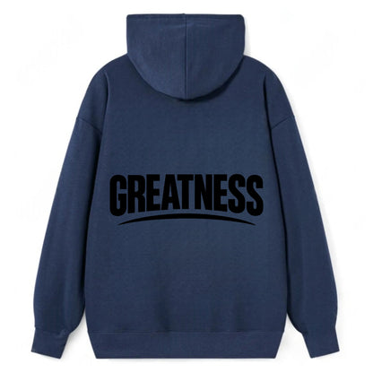 Bold typography design - "GREATNESS" - achieving excellence, reaching - Classic Pullover Hoodie - Navy