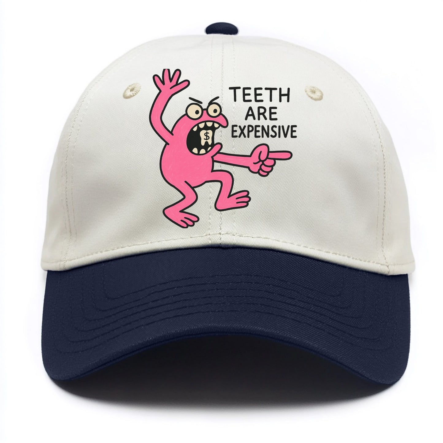 TEETH ARE EXPENSIVE | Dollar sign molar - Two Tone Cap - Navy