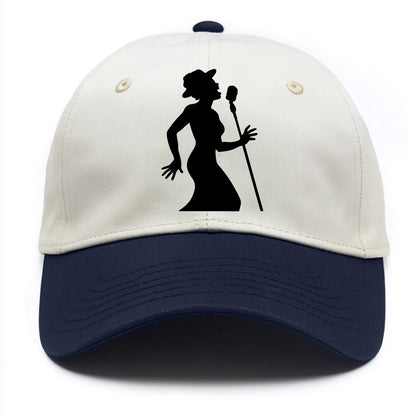 Jazz singer at vintage microphone - Two Tone Cap - Navy