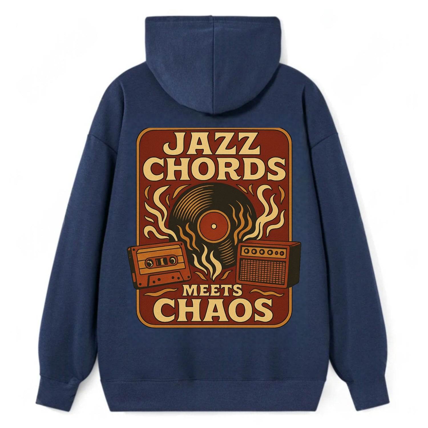 Jazz chords with hyperpop energy - "Jazz Meets Chaos" - unexpected fusion - Classic Pullover Hoodie - Navy