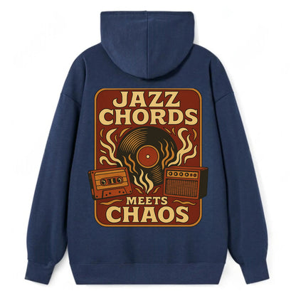 Jazz chords with hyperpop energy - "Jazz Meets Chaos" - unexpected fusion - Classic Pullover Hoodie - Navy