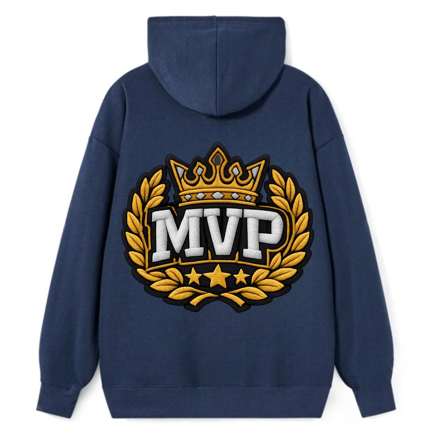 MVP CROWN - crown with laurels in gold , most valuable - Classic Pullover Hoodie - Navy