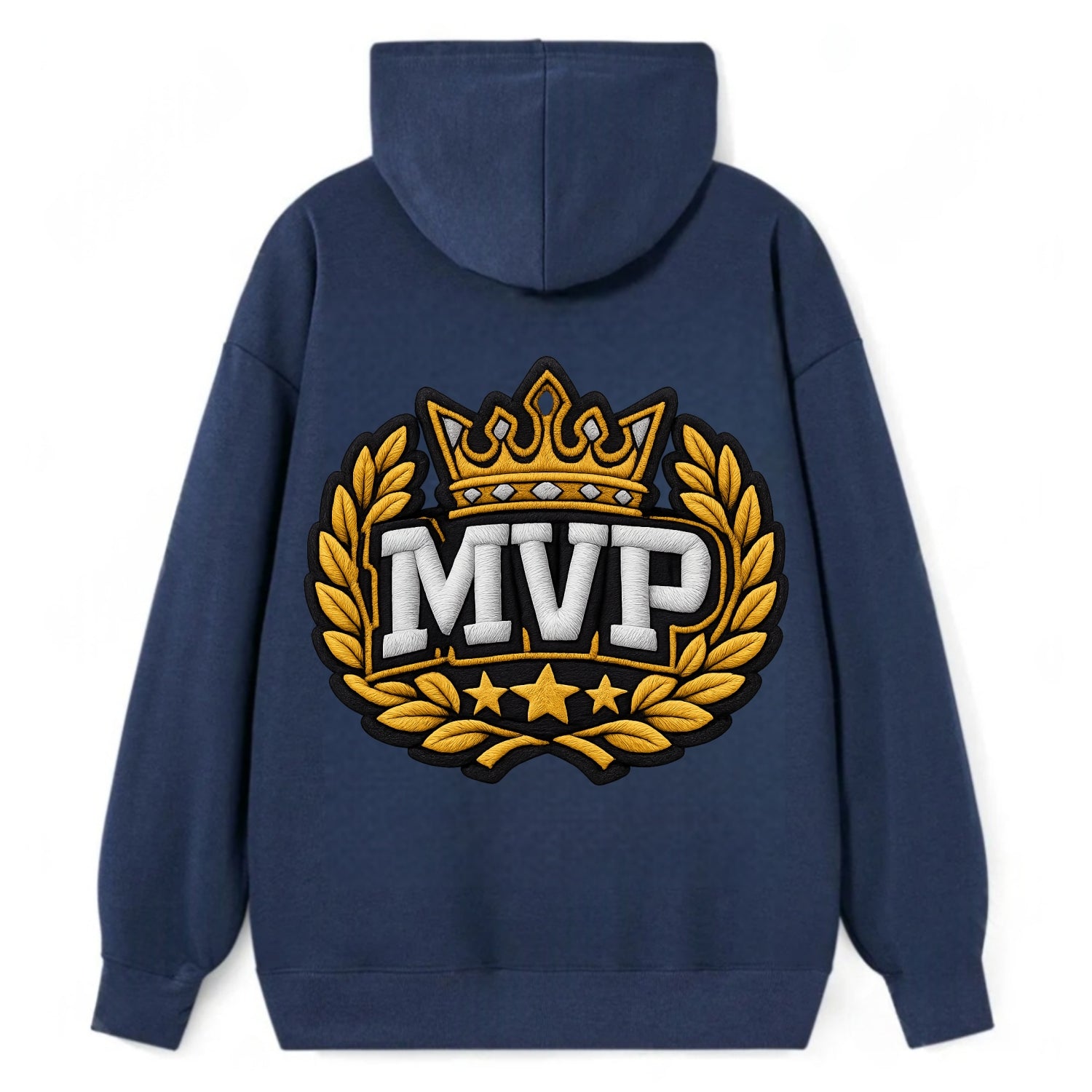 MVP CROWN - crown with laurels in gold , most valuable - Classic Pullover Hoodie - Navy