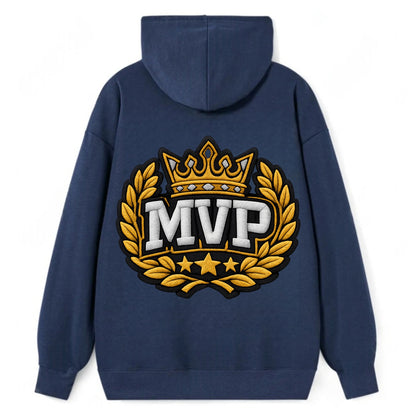 MVP CROWN - crown with laurels in gold , most valuable - Classic Pullover Hoodie - Navy