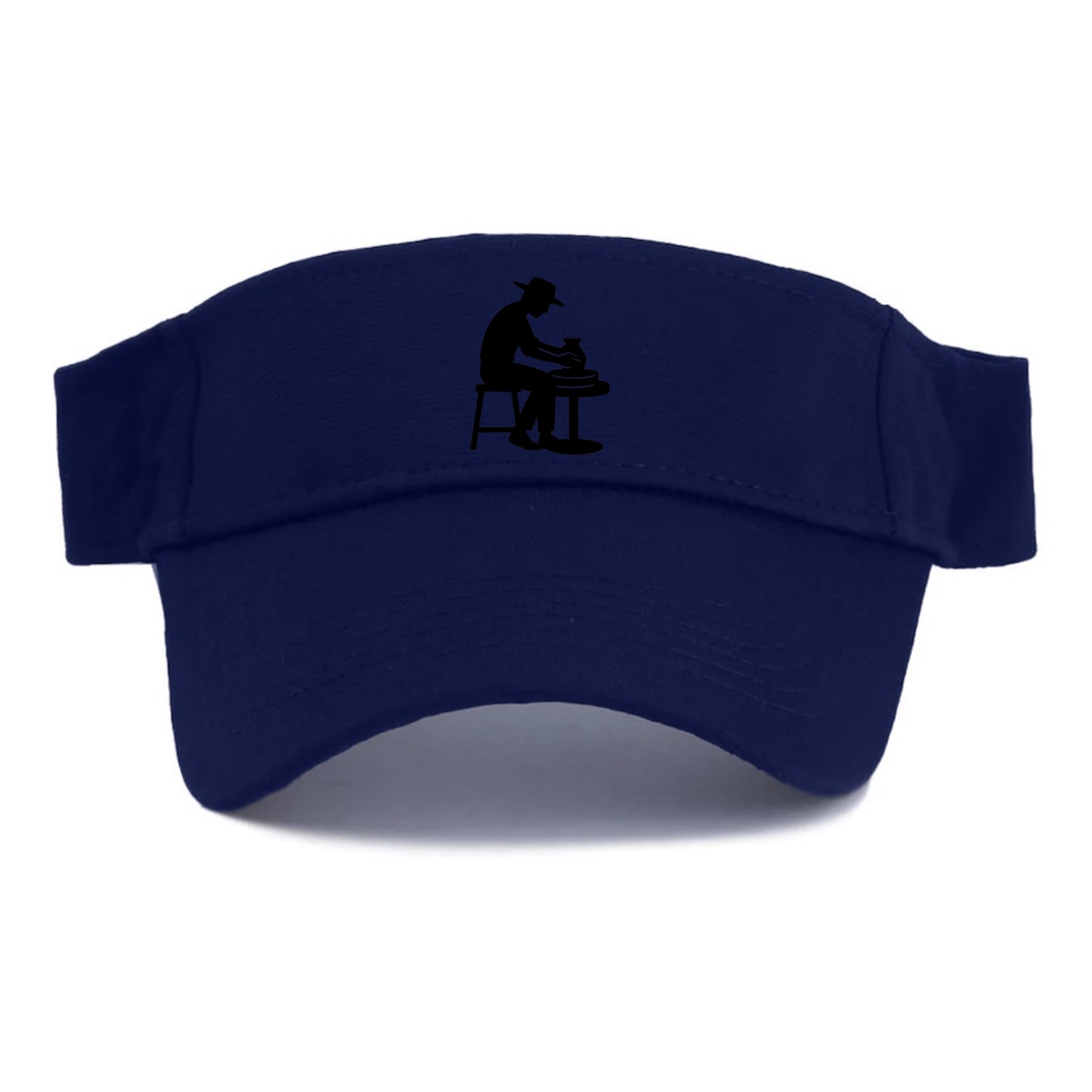 Potter shaping clay on wheel - Visor - Navy