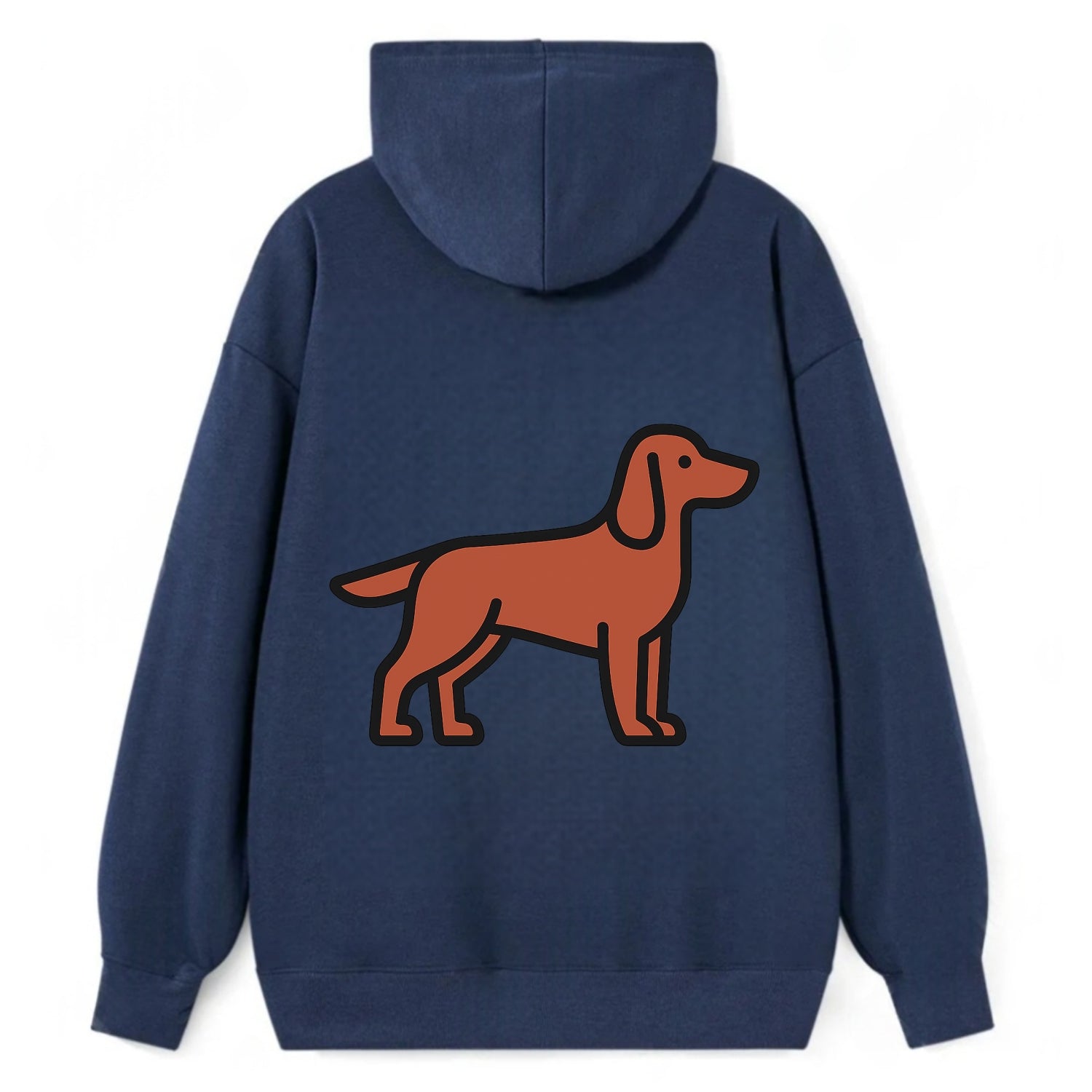 Irish Setter - Red/chestnut flat side profile - Classic Pullover Hoodie - Navy