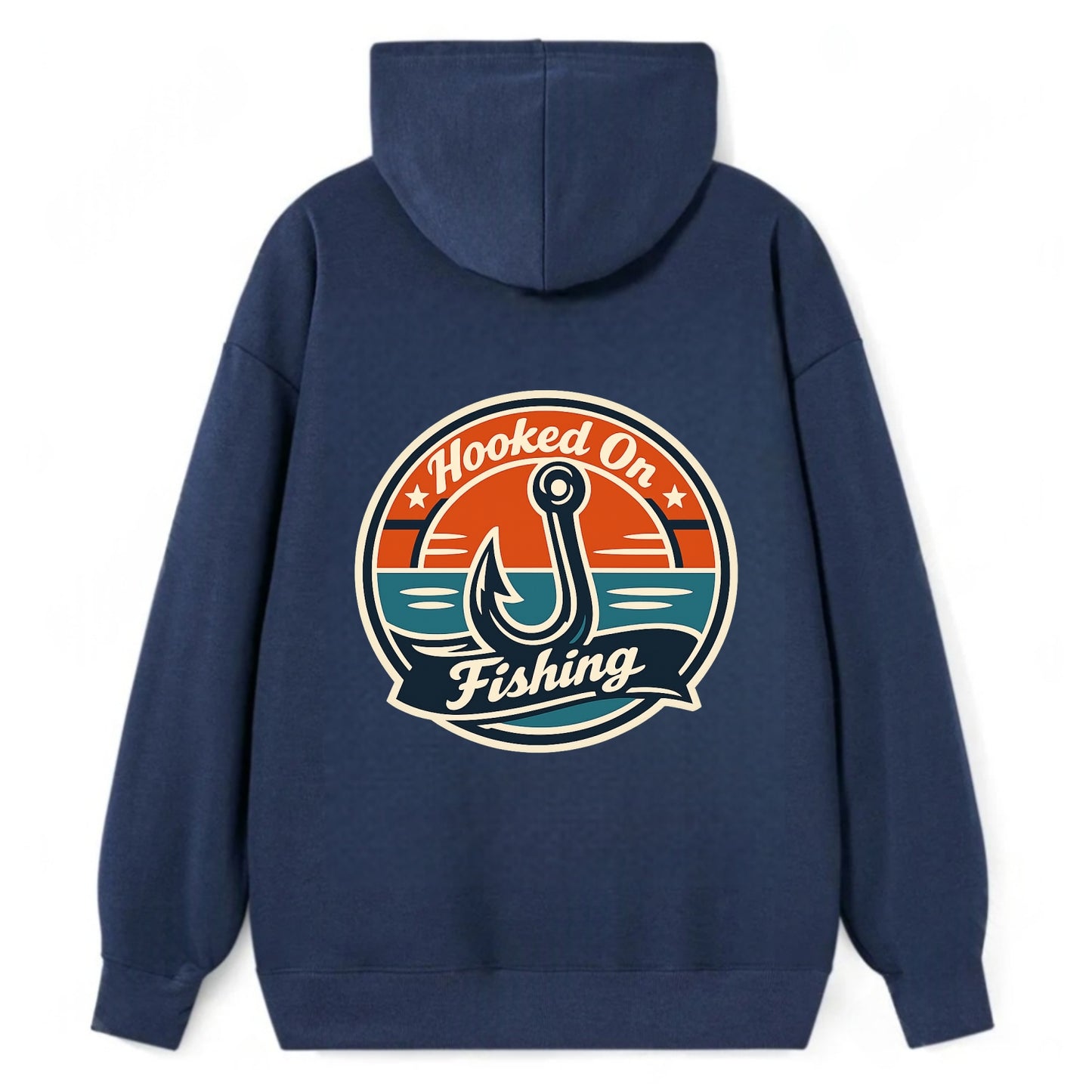 Angler's Emblem of Passion - Classic Pullover Hoodie - Navy