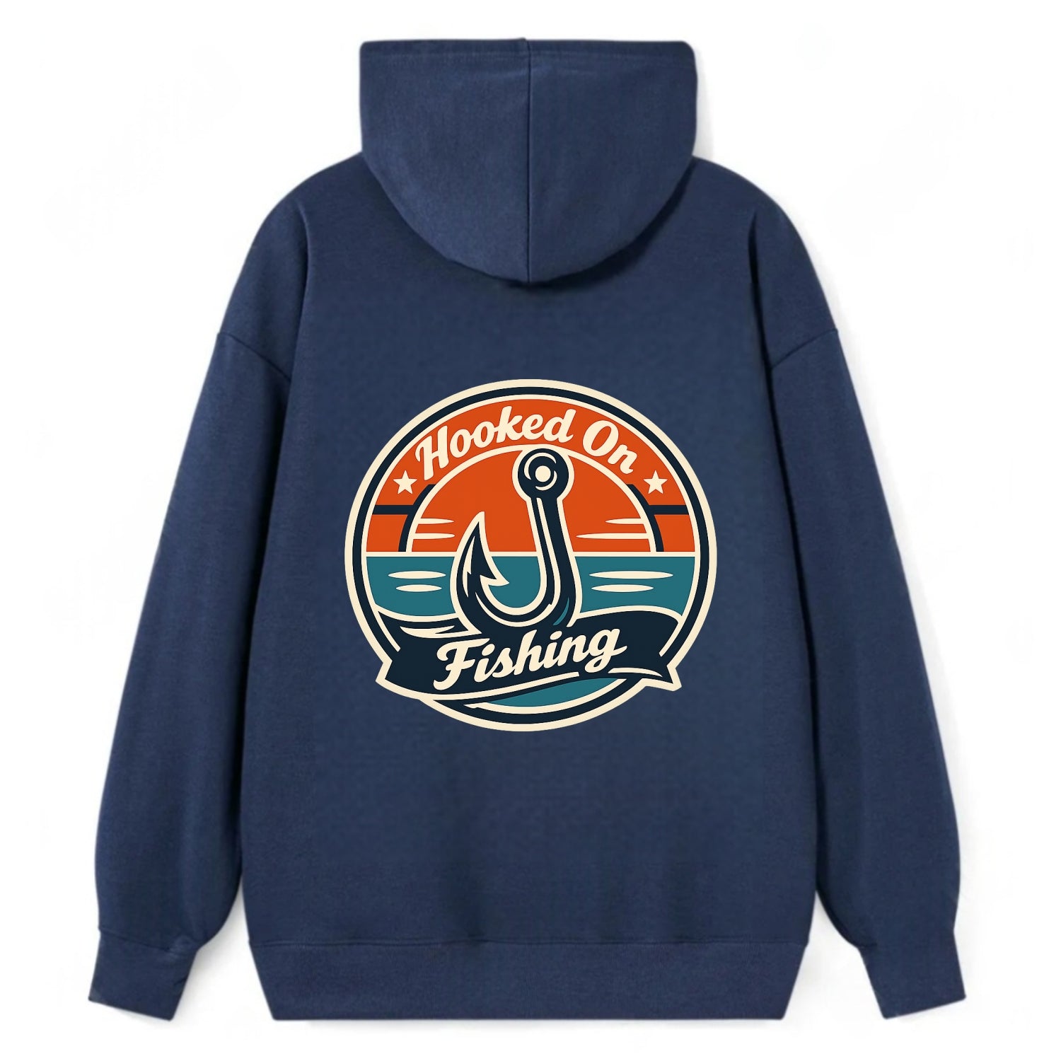 Angler's Emblem of Passion - Classic Pullover Hoodie - Navy