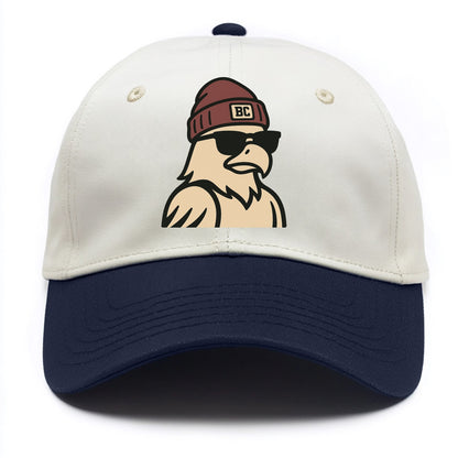Chestnut Hill Eagle wearing Boston College beanie with BC patch - Two Tone Cap - Navy