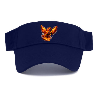 PHOENIX FIRE HORSE | Horse emerging from flames like phoenix | Rebirth transformation | - Visor - Navy