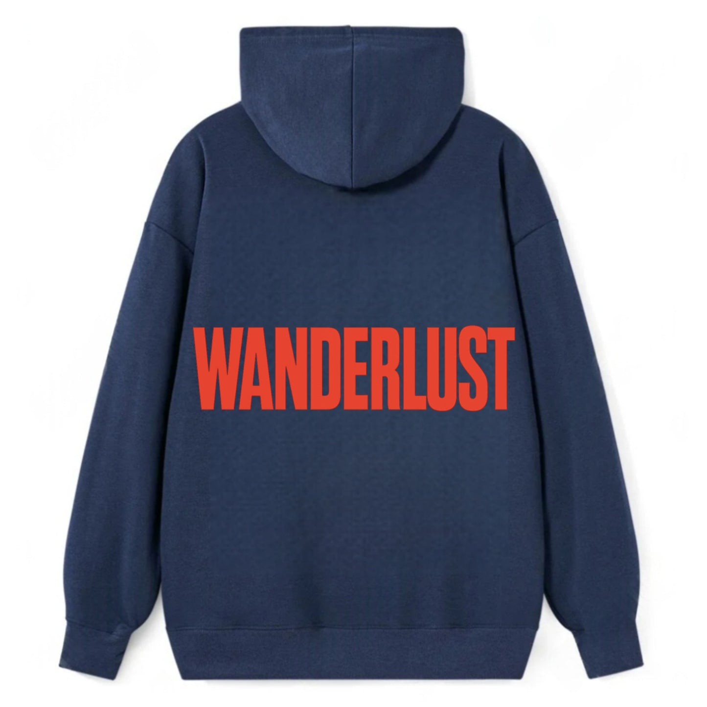 Bold typography design - "WANDERLUST" - desire to travel, explore the - Classic Pullover Hoodie - Navy