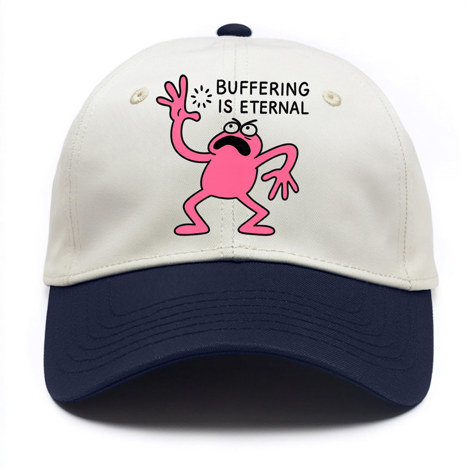 BUFFERING IS ETERNAL | Loading circle dizzy - Two Tone Cap - Navy