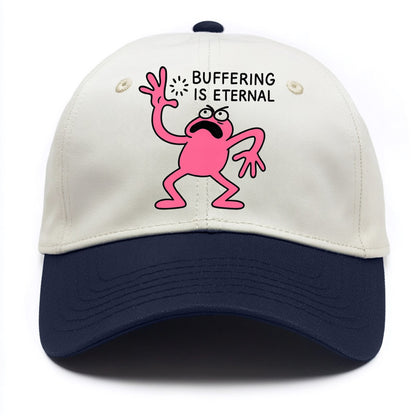 BUFFERING IS ETERNAL | Loading circle dizzy - Two Tone Cap - Navy