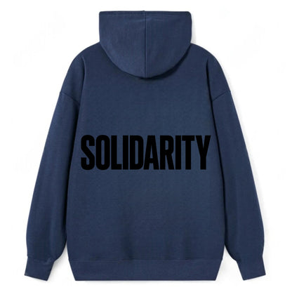 Bold typography design - "SOLIDARITY" - standing together, support - Classic Pullover Hoodie - Navy